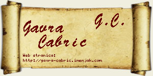Gavra Čabrić vizit kartica